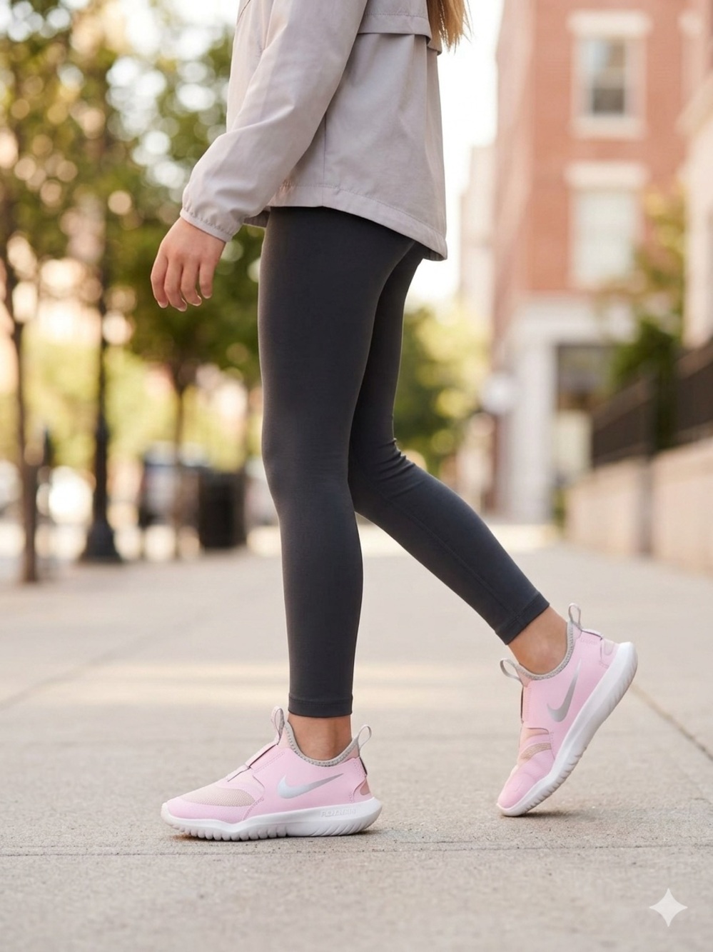 Nike Flex Runner GS 'Pink Foam Metallic Silver